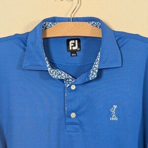 FootJoy Polo Men's 2XL Floral Contrast Neck Wicking Stretch Golf Ben Hogan